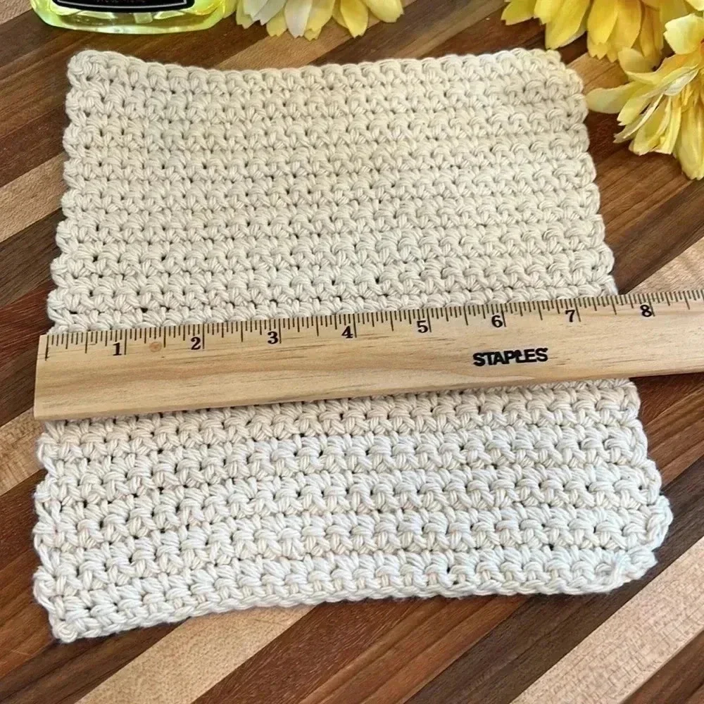 100% Cotton Handmade Washcloths - Set of 3